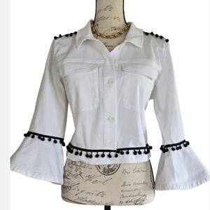 NWOT Du Jour Embellished White Jacket.